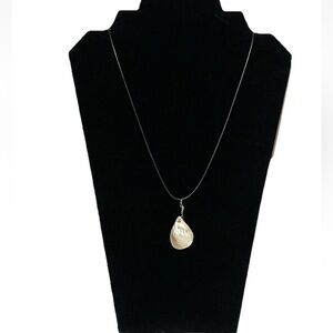 Pendant Handmade With Shell Bead On Black Leather Cord. #Fairycore #beach